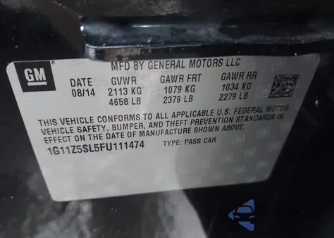 2015 Chevrolet Impala Ls из США, поврежденный, VIN 1G11Z5SL5FU111474